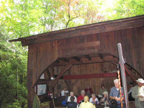 The Plumorchard Gap trail shelter.
