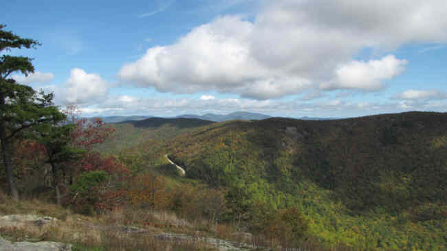 Looking out from Cow Rock, we see the Richard Russell Scenic Highway.