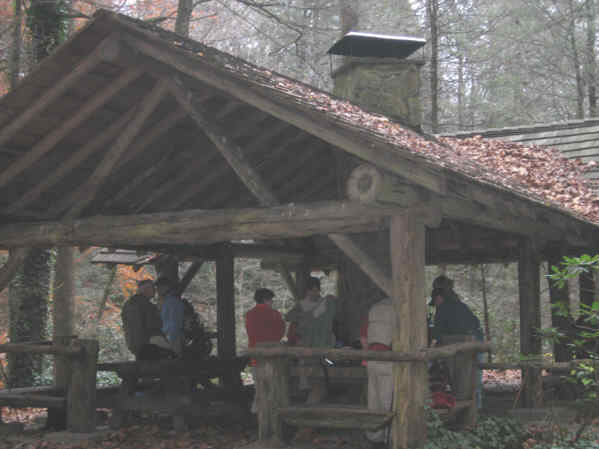 Lunchtime in the shelter.