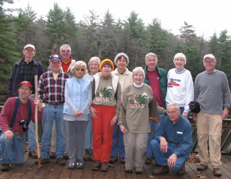 The OFHC gang for today's hike. (l-r front) Bruce O'Connor, Vic Robson, Pam Euliss, Donna Presley, Geri Whitaker and David Whitaker. (l-r back) Phil Brownrigg, Don Preece, Jeanne O'Connor, Karen Brown, John Bellamy, June Bellamy and Tony Presley.