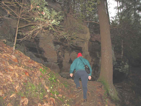 We pass some great rock ledges and caves.
