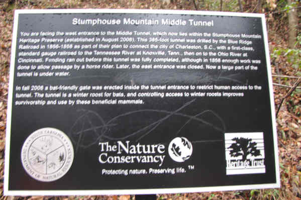 The sign at the middle tunnel
