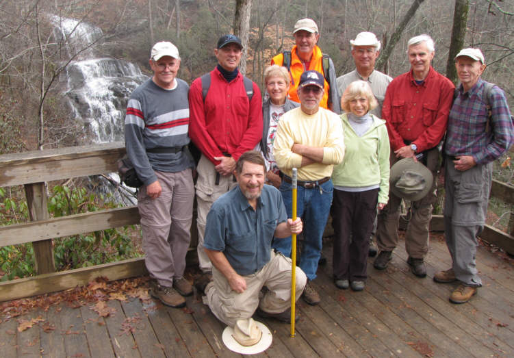 The OFHC gang for today's hike (l-r) Tony Presley, Joe Raguckas, Bruce O'Connor, Jeanne O'Connor, Pom Sinnock, Vic Robson, Pam Euliss, Bill Hunt, Dick Metzgar and Phil Brownrigg.