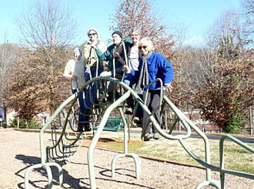 Old folks take over the playground!
