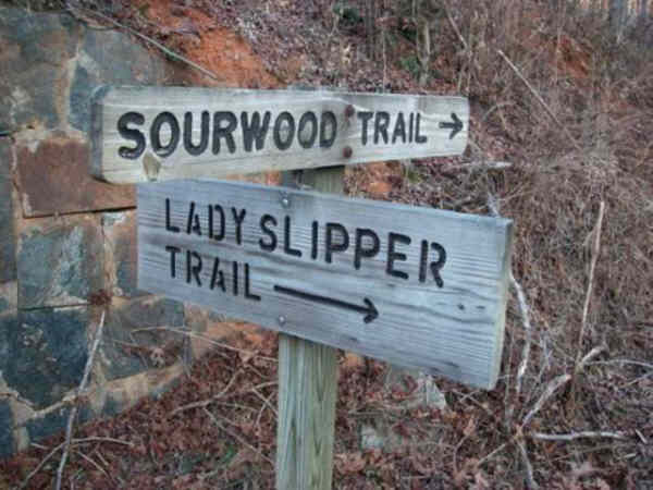 Trail signs near the start.