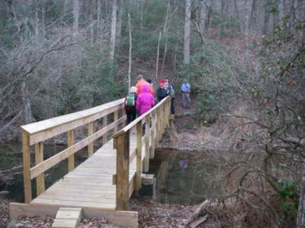 The new bridge across the creek.