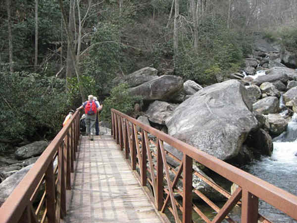 We cross the bridge and head to Lower Whitewater Falls.