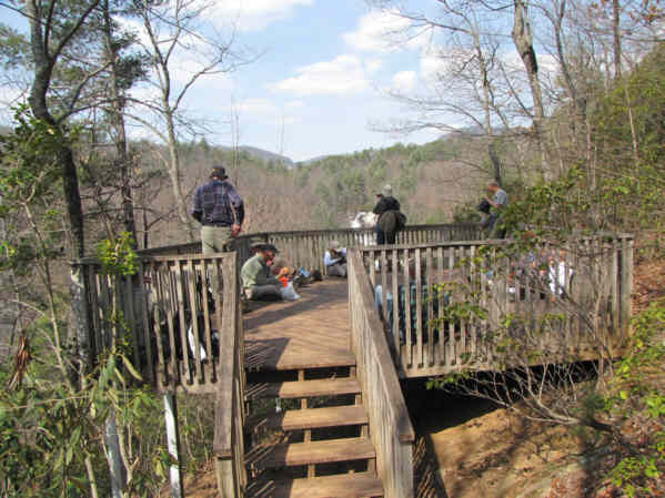 The observation deck at Lower Whitewater Falls.