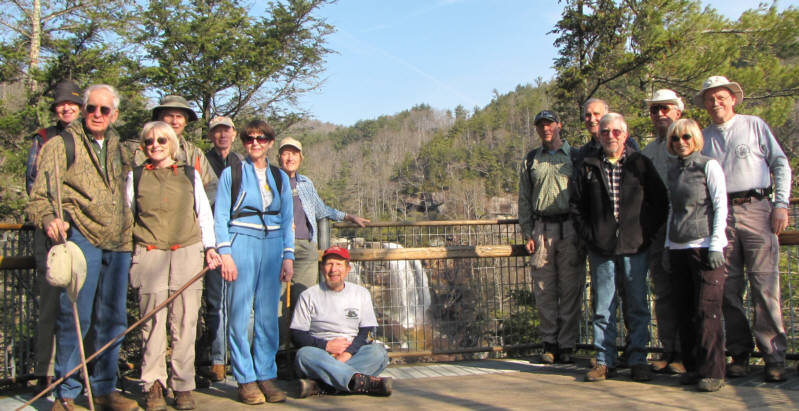 The OFHC gang for today's hike. (l-r) John Ray, David Whitaker, Geri Whitaker, Dick Metzgar, Phil Brownrigg, Donna Presley, Jeanne O'Connor, Bruce O'Connor, Joe Raguckas, Dan Ross, Vic Robson, Bill Hunt, Pam Euliss and Tony Presley.