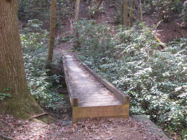 The footbridge across Ira Branch.