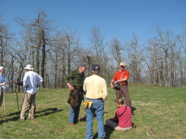 The grassy field at the summit.