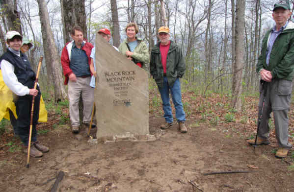 The marker at the summit.