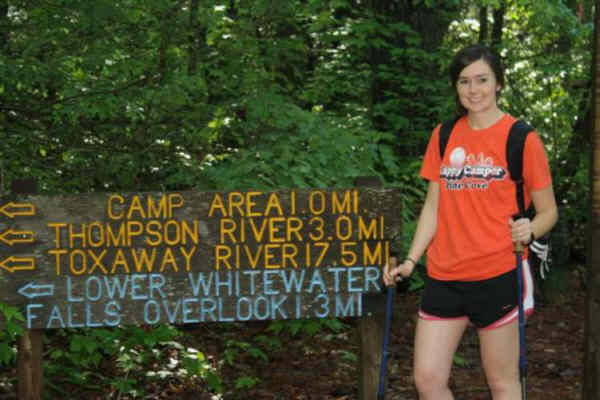 Trail sign at the Whitewater River and Bill Hunt's grandaughter!