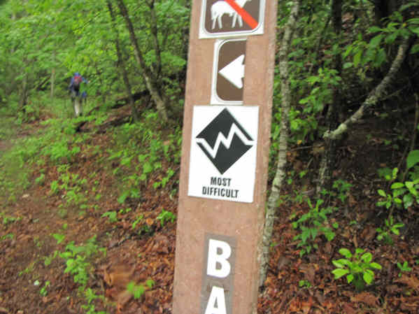 Trail sign at the turn.