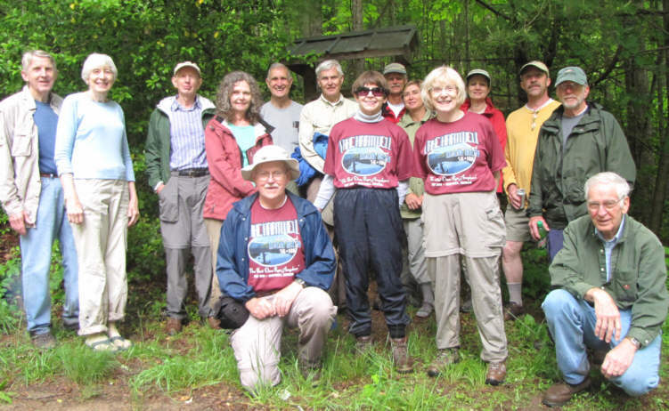 The OFHC gang for today's hike. (l-r front) Tony Presley, Donna Presley, Geri Whitaker and David Whitaker. (l-r back) John Bellamy, June Bellamy, Phil Brownrigg, Carole Wintle, Dan Ross, Dick Metzgar, Jim Driggers, Greta Driggers, Nancy Mesur, Clay Mesur and Vic Robson.