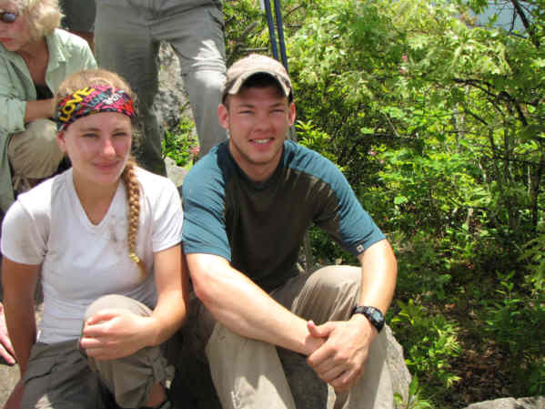 We had lunch on Tray Mt. with a couple of nice thru-hikers from northern Virginia. A brother-sister team of Brenna and Dillon Jewell.
