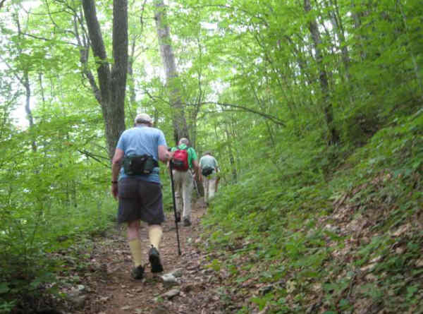 Starting up A.T. toward Siler Bald.