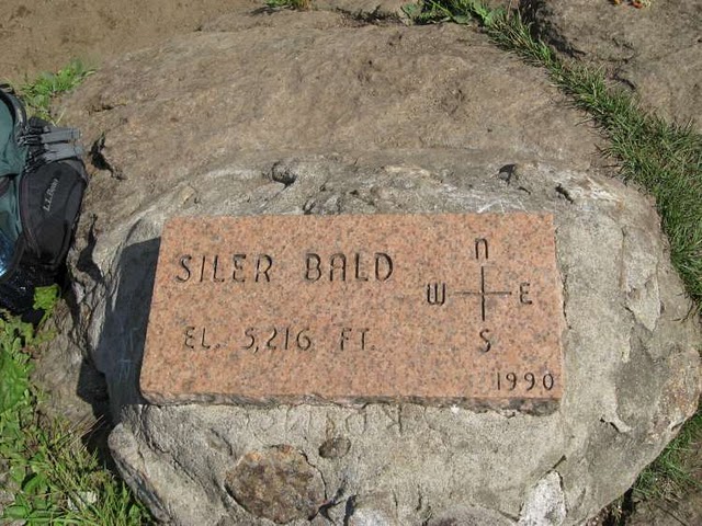 Marker at the summit.