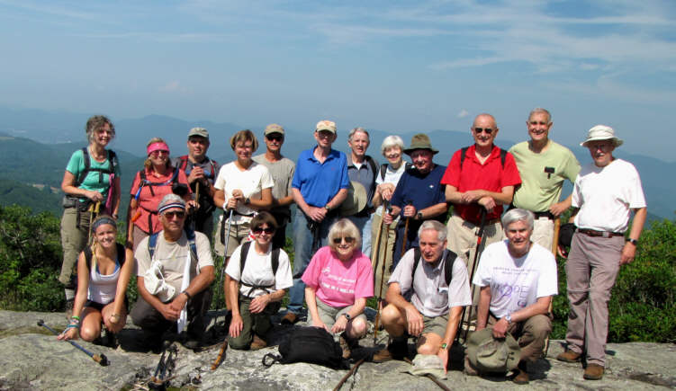 The OFHC gang for today's hike. (l-r front) Rebecca Andrews, Bill Hunt, Donna Presley, Geri Whitaker, David Whitaker and Dick Metzgar. (back row l-r) Carole Wintle, Marianna Wicks, Bill Wicks, Greta Driggers, Jim Driggers, Phil Brownrigg, John Bellamy, June Bellamy, Doug Russell, Jack Jacobi, Dan Ross and Tony Presley.