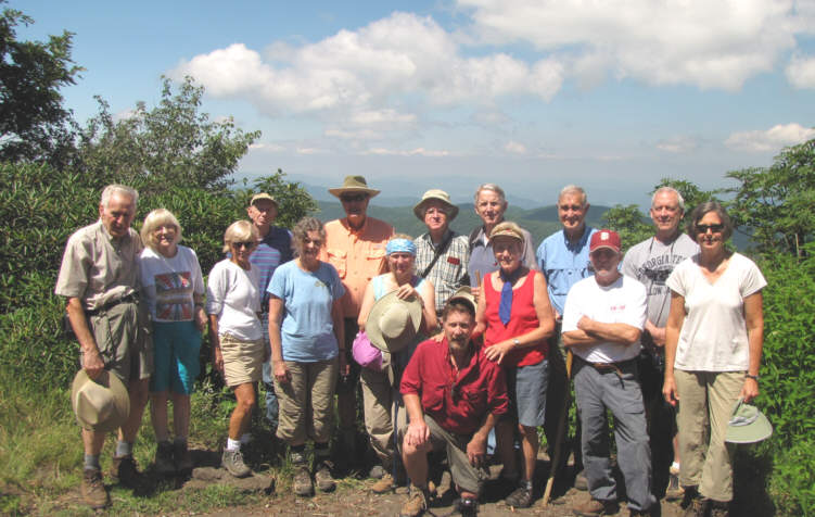 The OFHC gang for today's hike. (l-r) David Whitaker, Geri Whitaker Pam Euliss, Phil Brownrigg, Carole Wintle, Pom Sinnock, Lynne Saporito, Dave Hinson, Bruce O'Connor, John Bellamy, Jeanne, O'Connor, Dan Ross, Vic Robson, Bart DeHaven and Karen Brown .