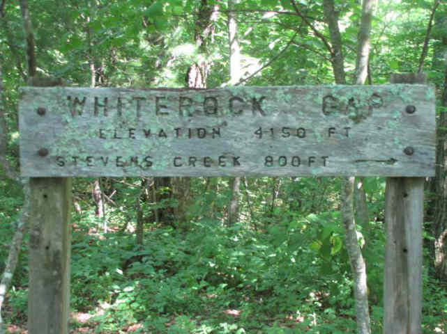 The gap between Jones Knob and Whiterock Mt.