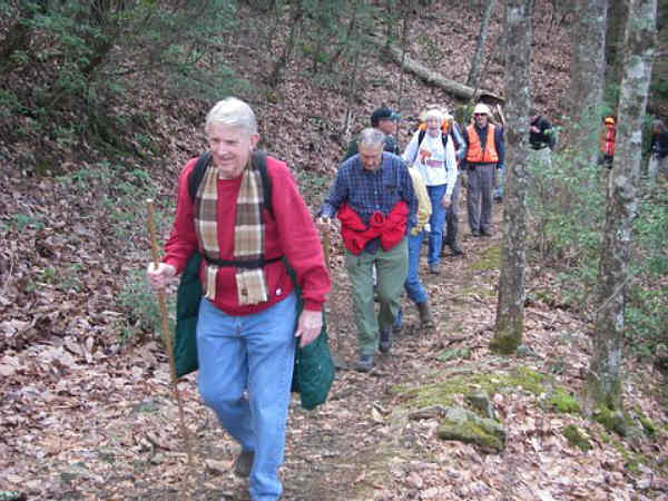 The hike is mostly uphill all the way to the summit of Blood Mt.