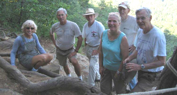 The OFHC gang for today's hike. (l-r) Pam Euliss, Bill Hunt, Vic Robson, Lynne Saporito, Phil Brownrigg and Dick Metzgar.
