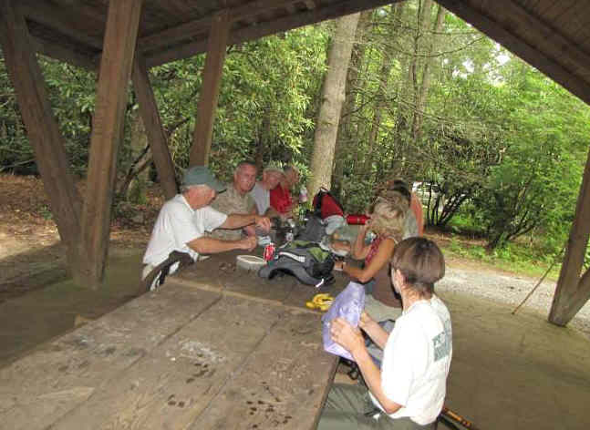 Lunchtime at the Standing Indian Campground!