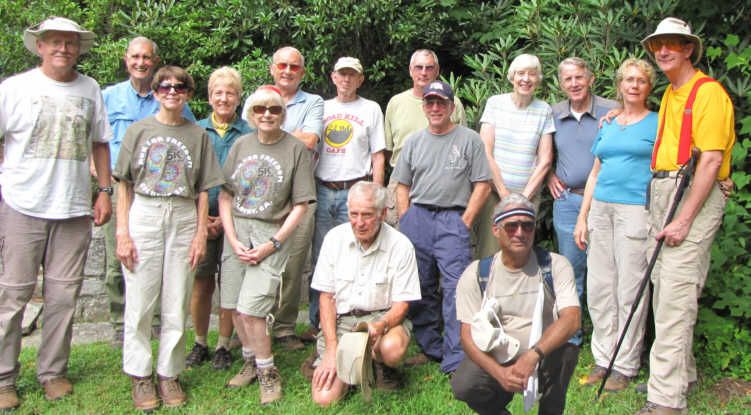The OFHC gang for today's hike. (l-r) Tony Presley, Dan Ross, Donna Presley, Jeanne O'Connor, Geri Whitaker, Jack Jacobi, Phil Brownrigg, David Whitaker, Don Preece, Vic Robson, Bill Hunt, June Bellamy, John Bellamy, Wanda Miller and Wayne Miller.