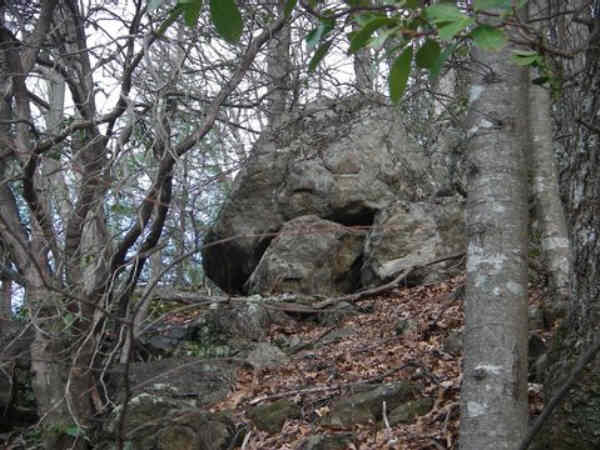 Lots of boulders on Blood Mt. This one seems to have a face....
