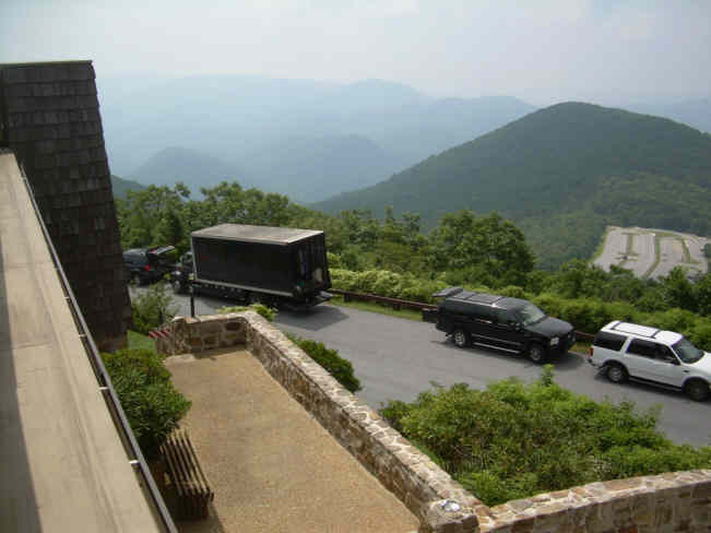 Looking down from the observation deck!