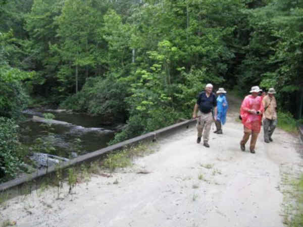 Walking back over the Whitewater River on the F.S. road.