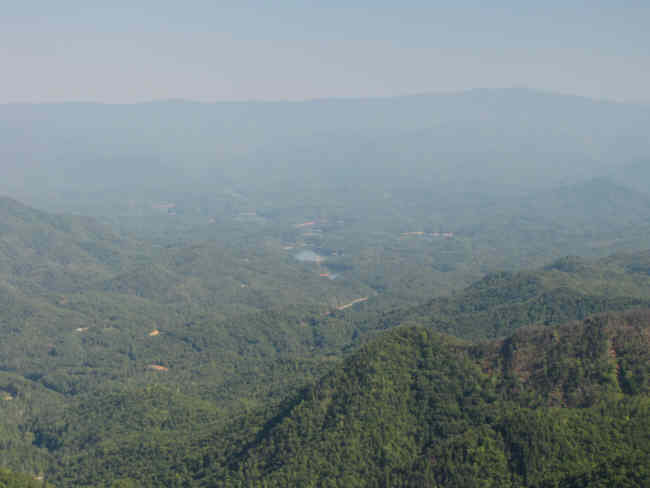 view 1 - looking across a portion of Fontana Lake into the Smokey Mountains.