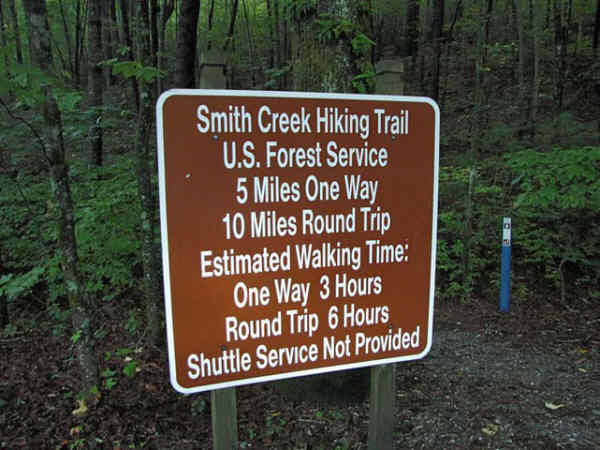 Sign at the trail-head.