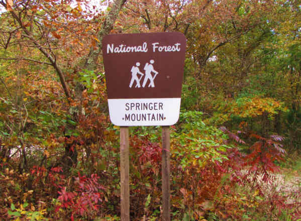Sign at the forest service rd. below Springer.
