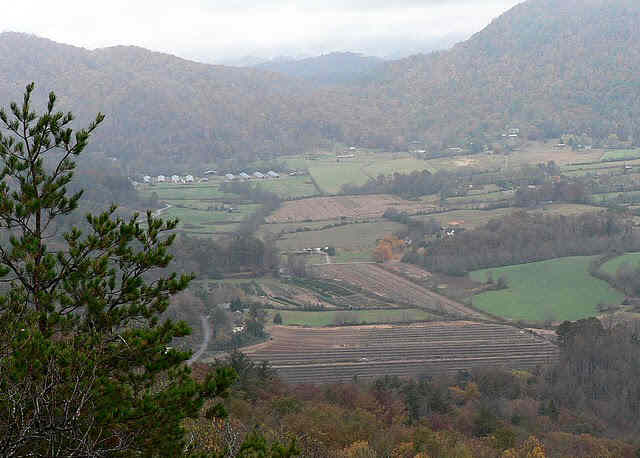 Looking down to the Wolffork Valley.