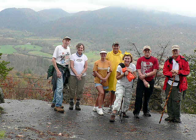 The OFHC gang for today's hike. (l-r) Phil Brownrigg, Carole Wintle, Janice Arnold, Joe Arnold, Greta Driggers, Thomas Bowers and Jim Driggers.
