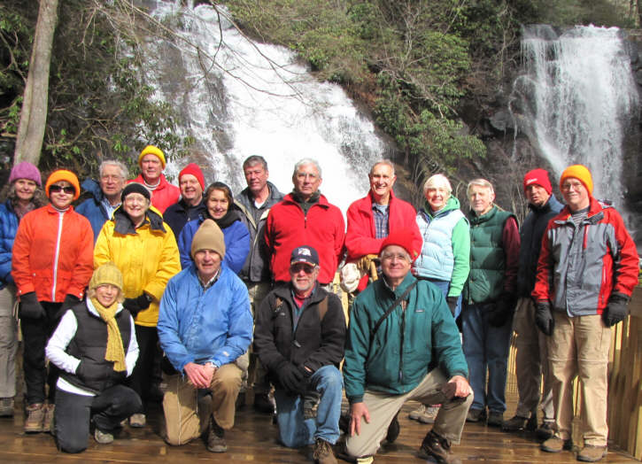 The OFHC gang for today's hike (l-r front). Pam Euliss, Dick Metzgar, Vic Robson and Dave Hinson. (l-r back) Carole Wintle, Donna Presley, David Whitaker, Geri Whitaker, Pom Sinnock, Dave Standard, Jackie Crisp, Chuck Crisp, Bill Hunt, Dan Ross, June Bellamy, John Bellamy, Joe Raguckas and Tony Presley.