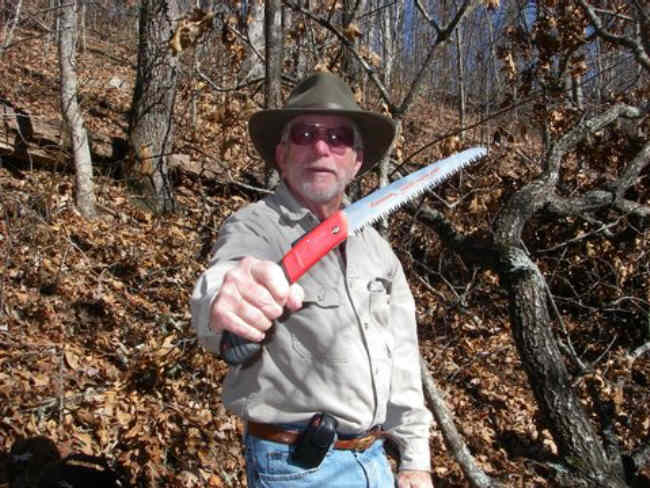 We found a tree-fall on the trail and Vic had his folding (John Ray) saw and cleared the path.