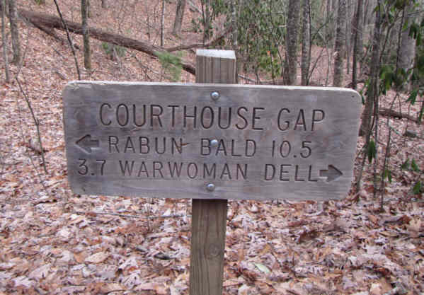 The Bartram Trail sign at Courthouse Gap