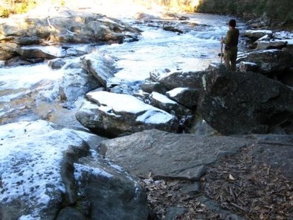 Icy Bull Sluice rapids.