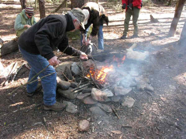 A nice warm fire was welcome at lunchtime!