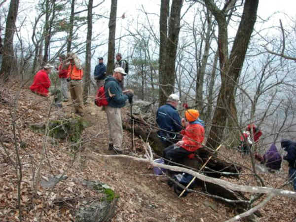 Lunchtime on the rocks overlooking Cooper Gap.