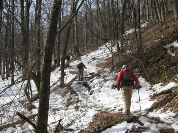We soon find out that there is snow remaining from the last storm.