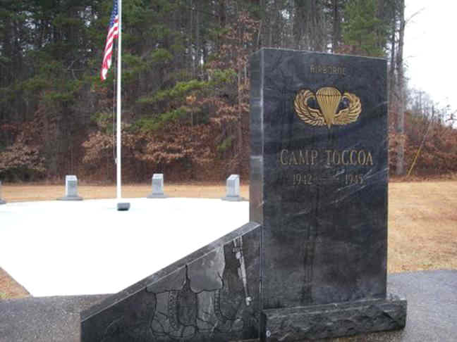 Back to the start we see this momument to Camp Toccoa. (about a hundred yards north of the starting point)