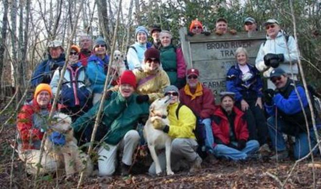 The OFHC gang for today's hike (l-r kneeling) Tony Presley, "Honey", Dave Hinson, Lynne Saporito, "Nugget", Geri Whitaker, Vic Robson, Bruce O'Connor, Jeanne O'Connor and Rick Porter-Whitmire. (l-r standing) David Whitaker, Donna Presley, Bill Hunt, Lynne Porter-Whitmire, "Merlin", June Bellamy, Phil Brownrigg, John Bellamy, Don Preece, Dan Ross, Joe Raguckas and Jack Jacobi.