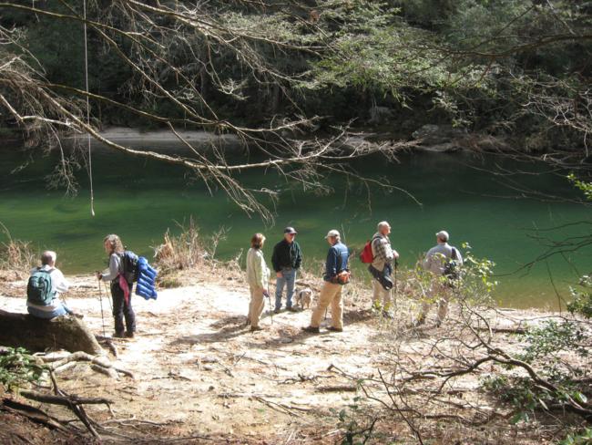 This nice area even has a rope swing on the edge of the river.