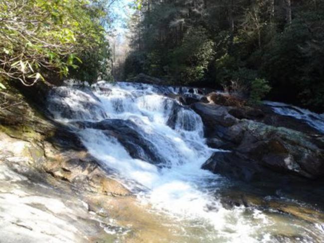 Cascading waterfall at the end of Big Creek.