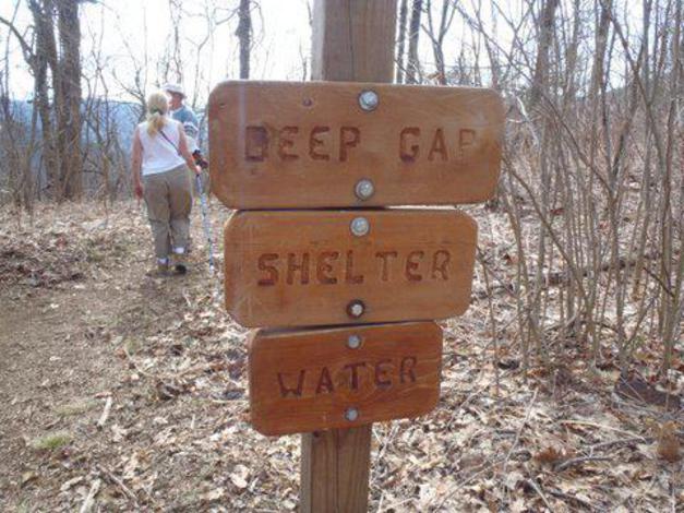 We take the side trail down to the Deep Gap Shelter.