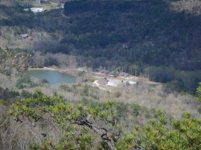 Looking down to Camp Pinnacle.